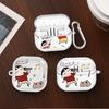 Case For Samsung Galaxy Buds Live 2 3Pro 3 FE 4 Pro 4Pro 2Pro Clear Earphone Cases Cover With Hook Cute Crayons Shinchan