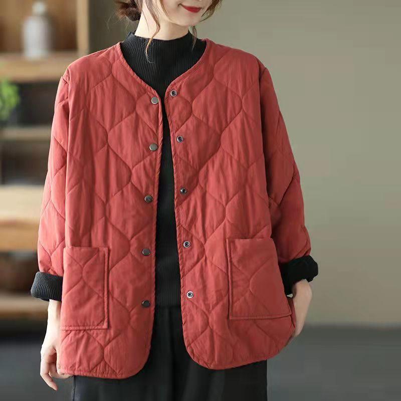 Women's Retro Cotton-Padded Winter Jacket 2025 - Short, Plus Size, Fashionable, Quilted & Thickened