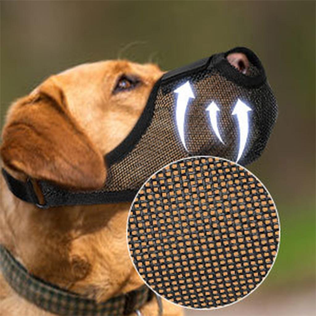 Dog Muzzle - Soft Mesh Pet Muzzle For Large Medium Small Dogs - Front Opening Design, Breathable, Adjustable, & Biting & Scavenging, Dog Mouth