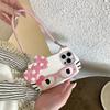 3D Hello Kitty Brille Niedliche Rosa Schleife Süße Handyhülle Für iPhone 16 15 14 13 12 11 Pro Max 16 PLUS Handschlaufe Kordel Rückseite