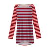 Women's Fashion Casual Drop Shoulder Long Sleeve Midi Striped Print Top
