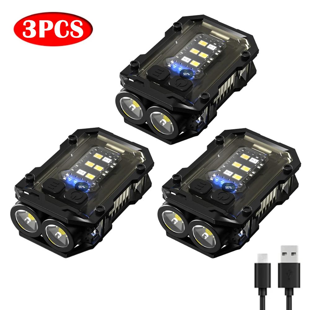 Multifunctional Mini EDC Keychain Light USB Rechargeable Flashlight With Tail Magnet Outdoor Waterproof Work Light Camping Lamp