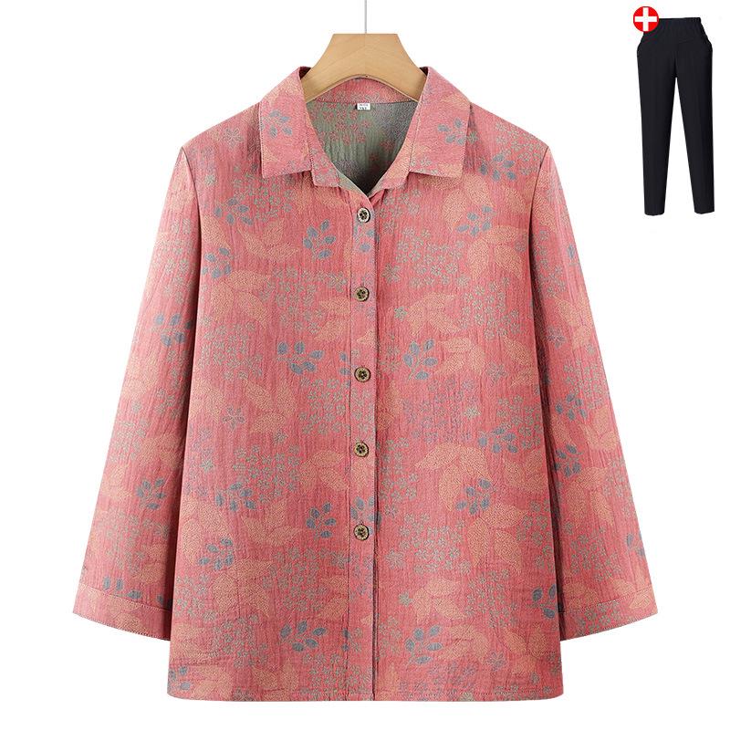 Camisa de Algodón Puro Nueva de Verano 2026 para Mujeres de Mediana Edad y Mayores - Top Ligero 100% Algodón
