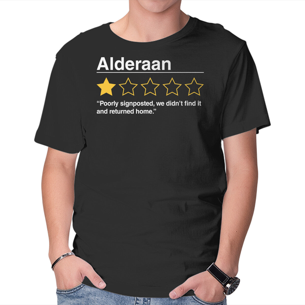 Unisex Crew Neck T-Shirt Alderaan Review Graphic Short Sleeve Casual Tee XXXXL
