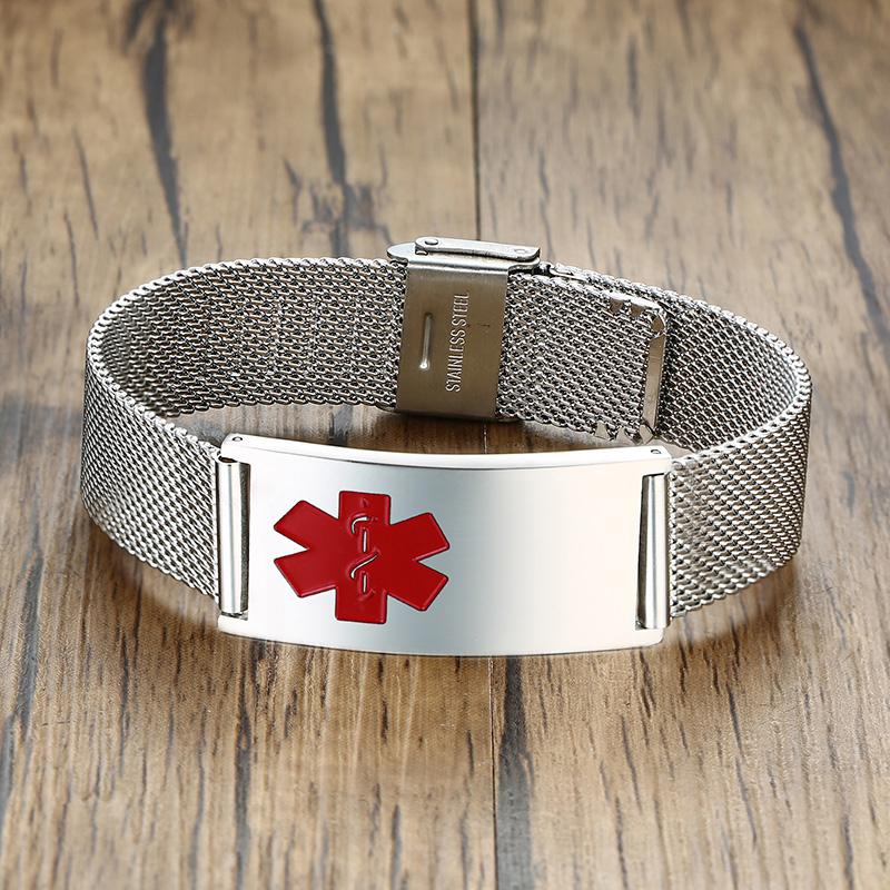 

Stylish Men Stainless Steel Stretch Mesh ID Bracelets Custom Jewelry Personalize Engrave Stainless Steel Wrist Gifts Free Ship