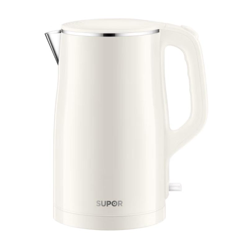 Supor 1.7L Double-Layer 304 Stainless Steel Electric Kettle