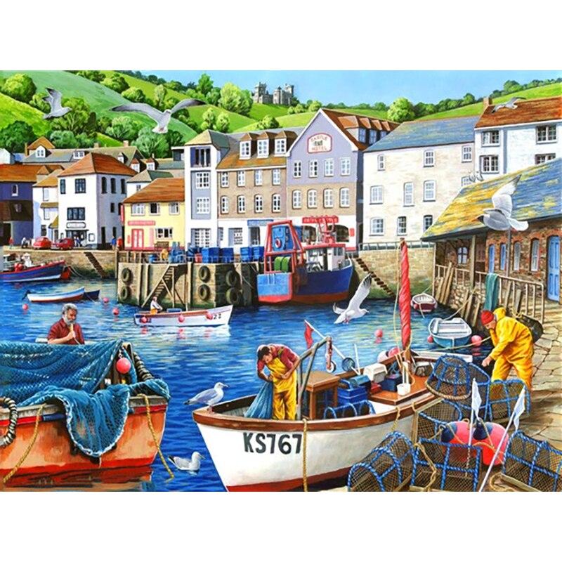 Neue 5D-Diamantmalerei zum Selbermachen, Meerblick, Diamant-Stickerei, Auto, Kreuzstich, volle Runde, Bohrer, Kunsthandwerk, Heimdekoration, manuelles Geschenk