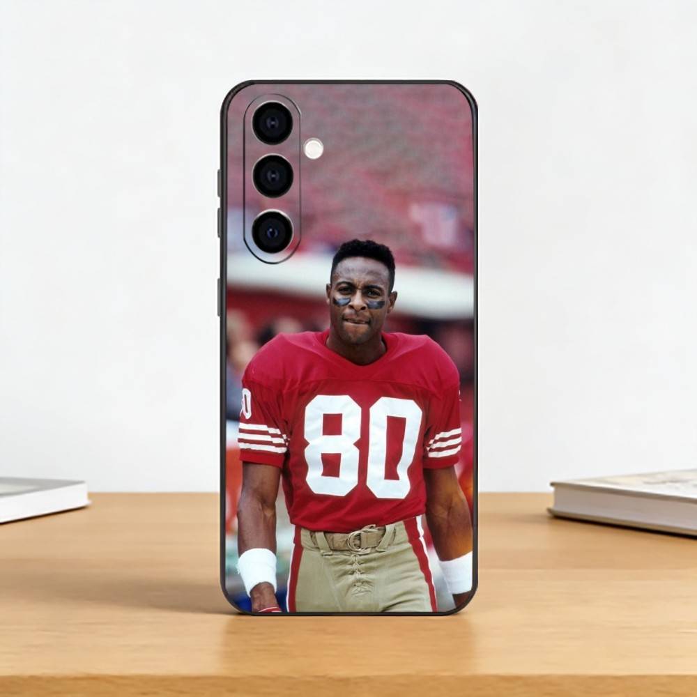 American Football Jerry R-Rice Phone Case For Samsung Galaxy A73,A72,A71,A70,A53,A52,A51,Others Soft Black Cover