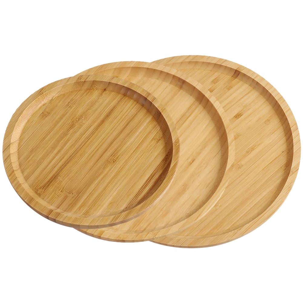 Trays Serving Tray 20*5*30cm For Fruit Pizza Multi-functional Round Wooden Serving Tray Tableware Stand Food Tray