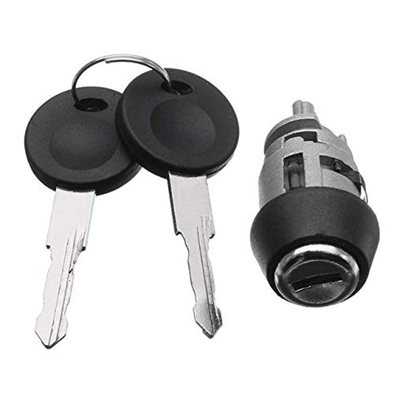 Car Ignition Switch Lock Cylinder with 2 Keys for VW Golf Beetle Transporter T4,Heavy Duty Steering Column Starter Switch Keyed Alike Lock Barrel