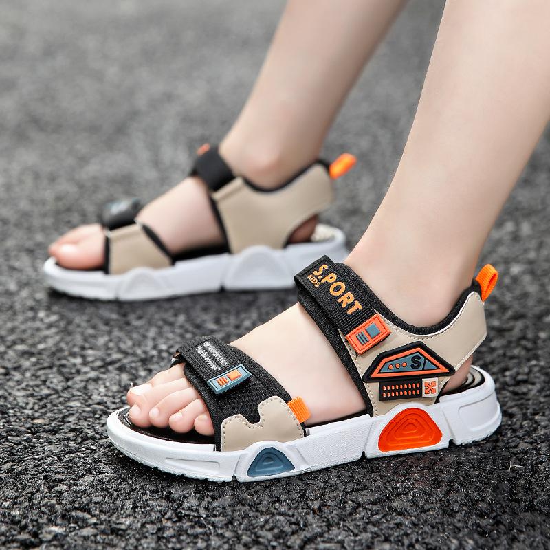 New Boys Sandals 5-10 Years Old Open-toed Soft-soled Beach Shoes Lightweight and Breathable Girls Sandals