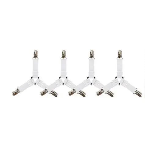 Home Elastic Straps Adjustable Clips 4Pcs/lot Bed Sheet Fasteners Holder Gadgets for Bed Sheet Organizer Mattress Cover Clip