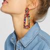 New Korean Heart Statement Drop Earrings  for Women Fashion Vintage Geometric Acrylic Dangle Hanging Earring Jewelry ear stu