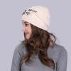 Lady Wool Knitted Hat Girls Cashmere Winter Warm Hat Female Knit Skullies Beanies Hats Knitted Cap Adjustable Solid Color B-9440