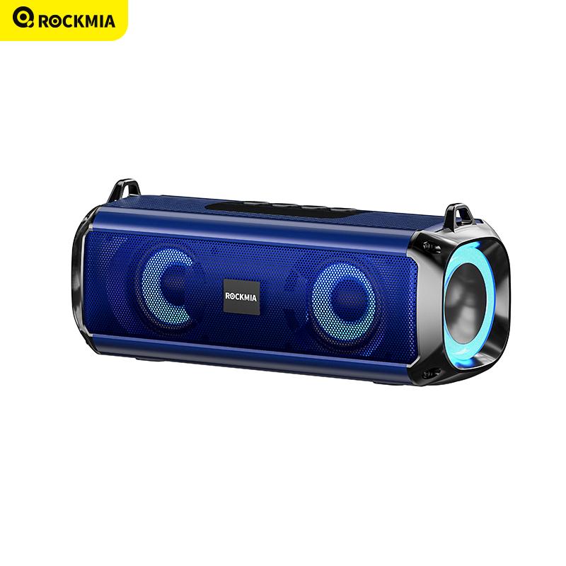 Rockmia 10w RGB LED Lights Speaker EBS-045  Bluetooth 5.0 Portable Wireless Music Player Micrphone TF Card Shoulder Strips