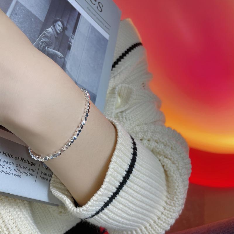BFCLUB Silver Color Hiphop Square Ball Bracelet for Women Men Vintage Handmade Hasp Bracelet Birthday Gift S-B451