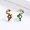Domineering Exquisite Snake Earrings Asymmetric Women's Snake Earrings Colorful Handmade Enamel Jewelry Creative Party Jewelry