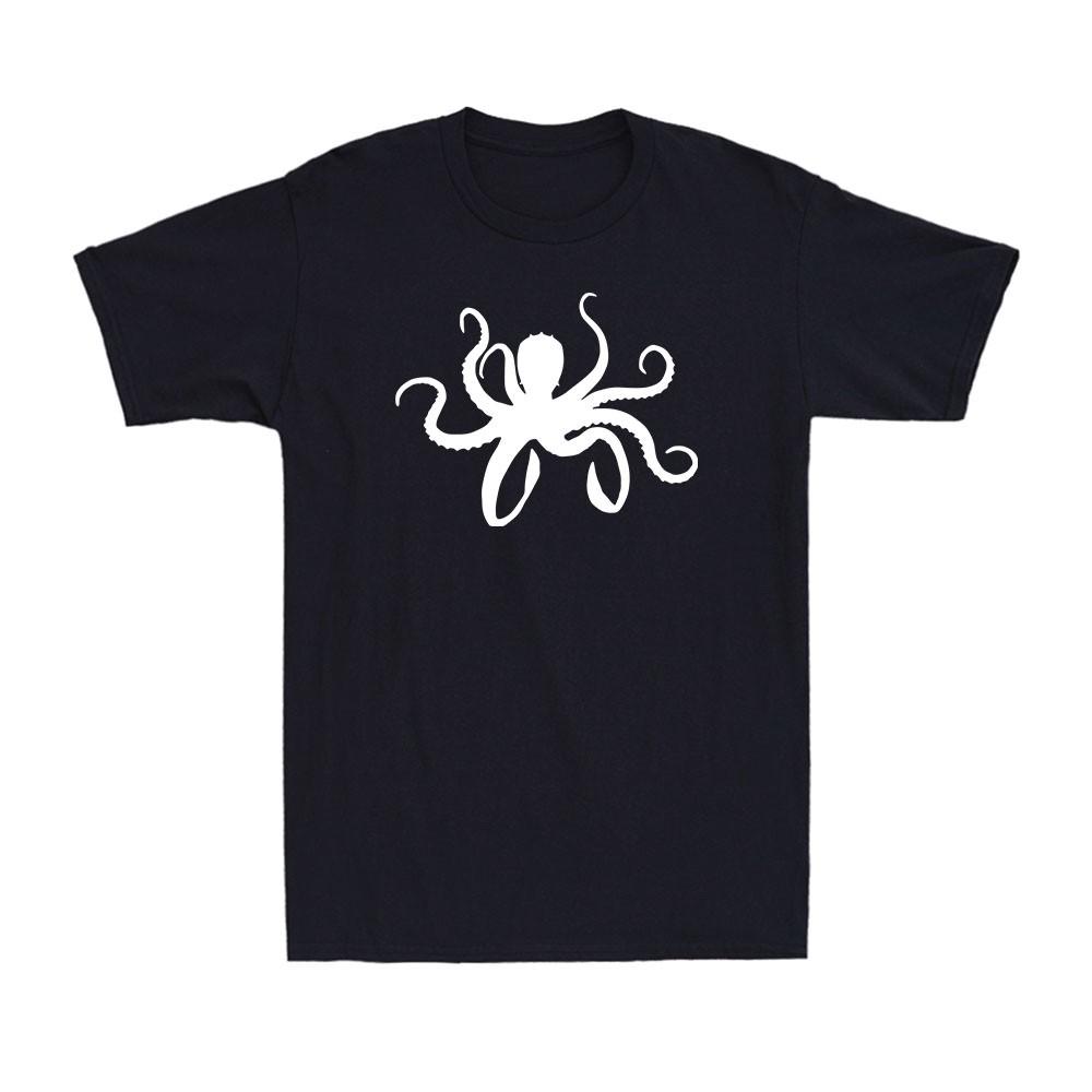 Octopus Silhouette Wildlife Sea Life Animal Lover Gift Men s Cotton T-Shirt S разноцветный