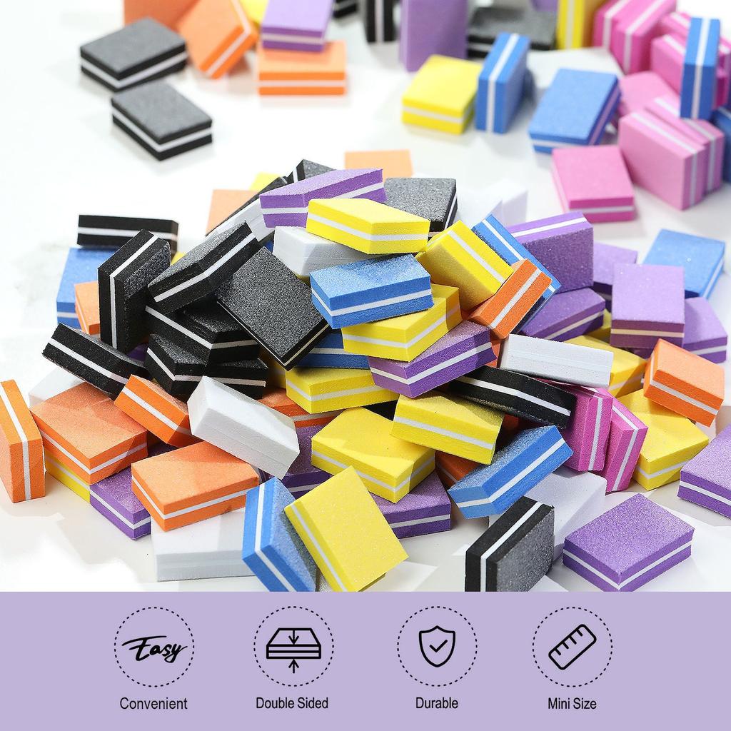 50pcs Double Sided Mini Nail File Block Sanding Polishing Nail Care Tools Nail Care Filesanding Polishing Nail File