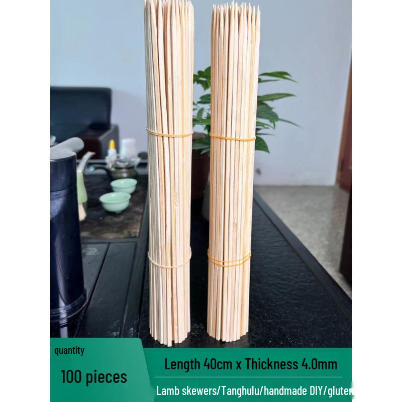Bamboo Skewers for Grilling Oden and Bobo Chicken with Disposable Handles