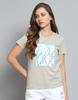 Monte Carlo Womens Printed Grey Round Neck Half Sleeve Top