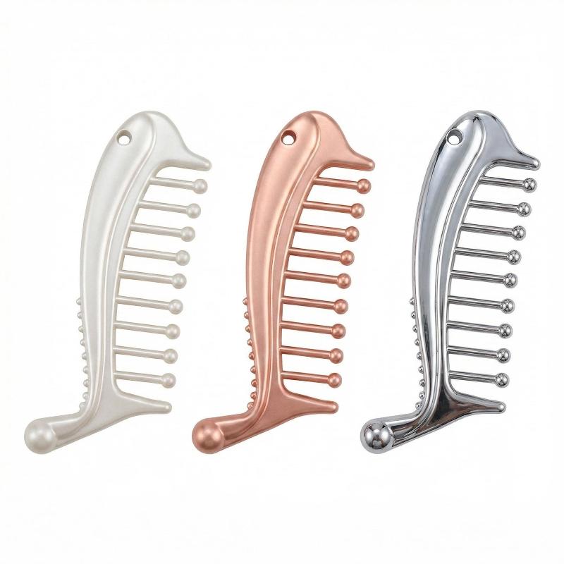 Manual Scalp Massager Head Comb Stainless Steel Portable Gua Sha Facial Tool for Blood Stress Relief