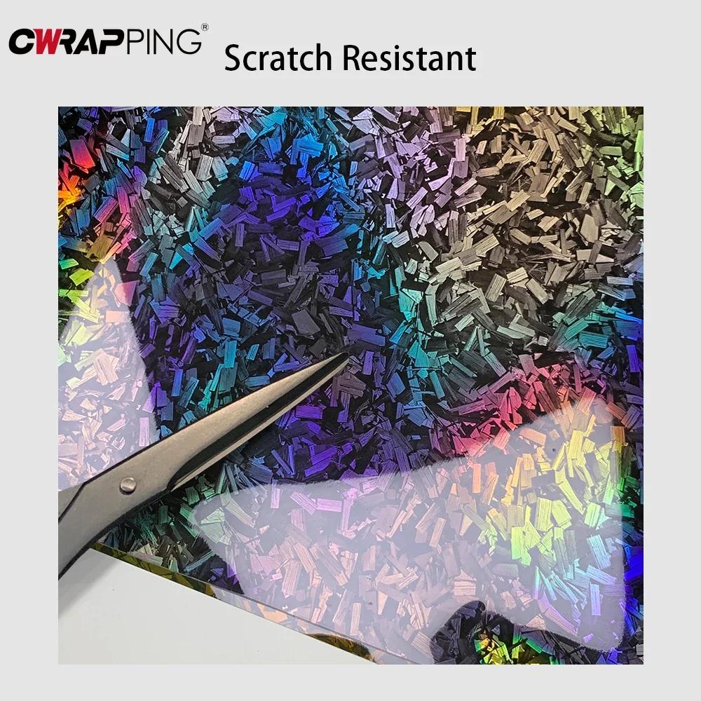Laser Carbon Fiber Vinyl Auto Tuning Car Stickers Glossy Forged Motorcycle Stickers Rainbow Carbon Covers for Car Accessories
