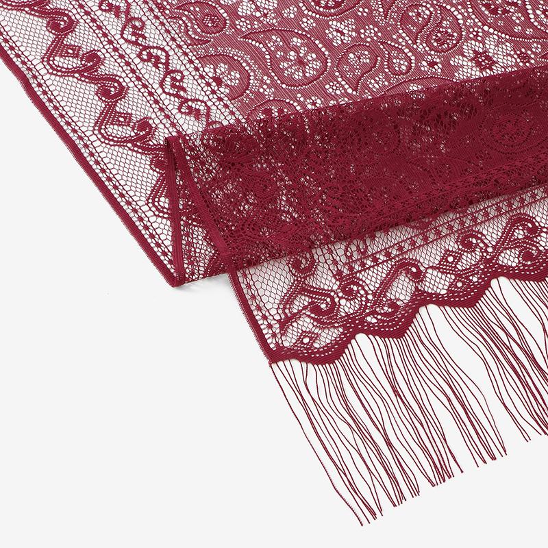 New Summer Women Pure Color Lace Openwork Fringe Long Scarf Shawl Wrap Sunscreen Scarves Headscarf for Lady Veiled Jersey Hijabs