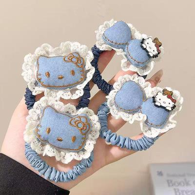 Attache Cheveux Élastique Bleu Denim pour Filles – Support Queue de Cheval Haute Élasticité, Accessoire Cheveux pour Enfants