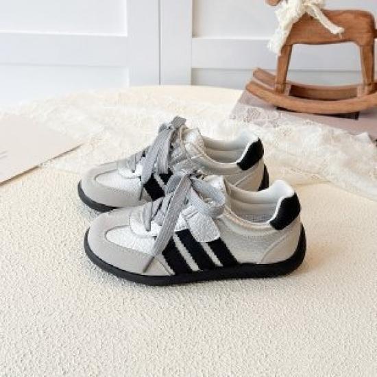 Girls German training shoes2026New Spring and Autumn Children s Genuine Leather Breathable Soft Sole Casual Sports Shoes Boys Trendy Sneakers 26 чёрный