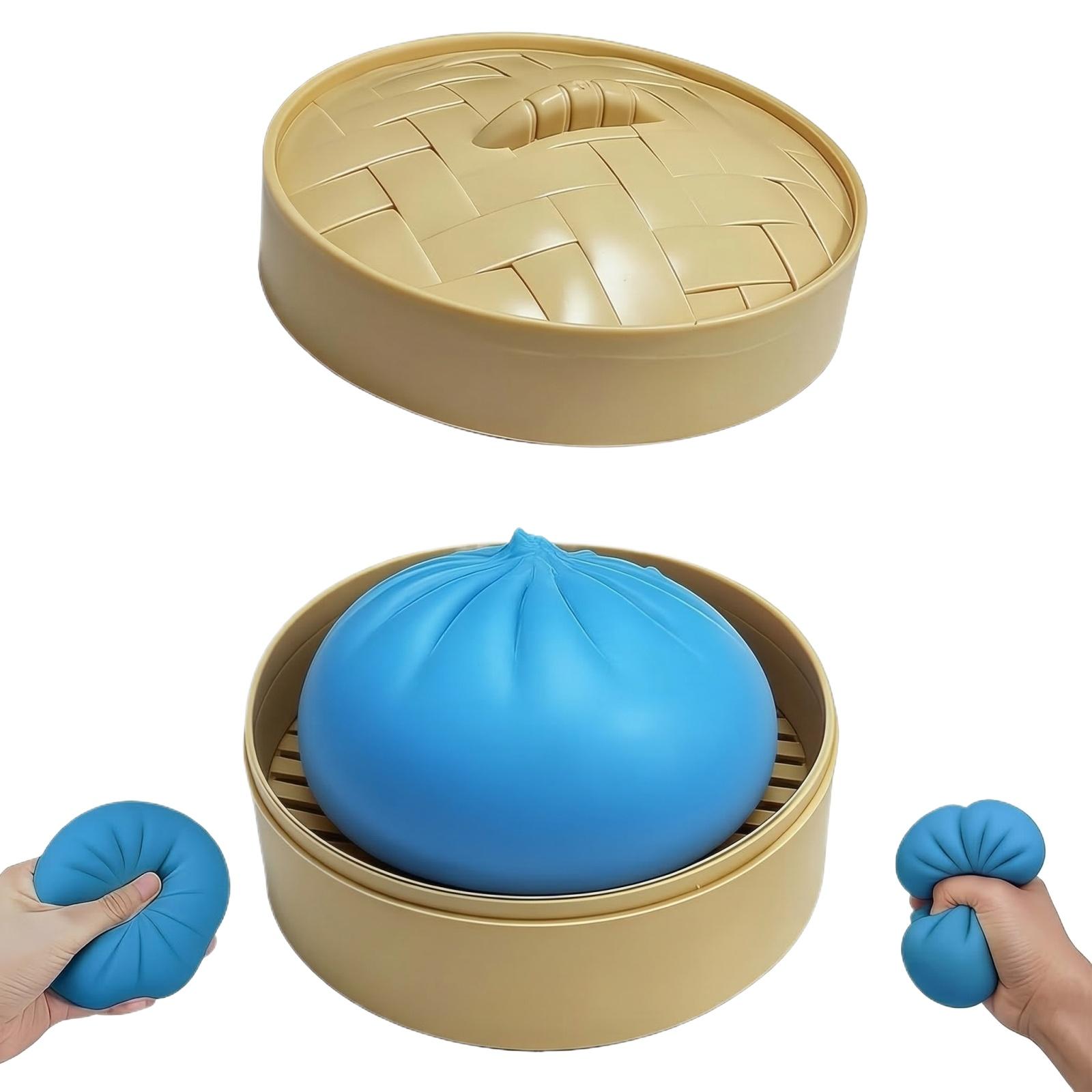 

Blue Realistic Steamed Bun Toy, Slow Stress-relieving Xiaolongbao Toy. One Size