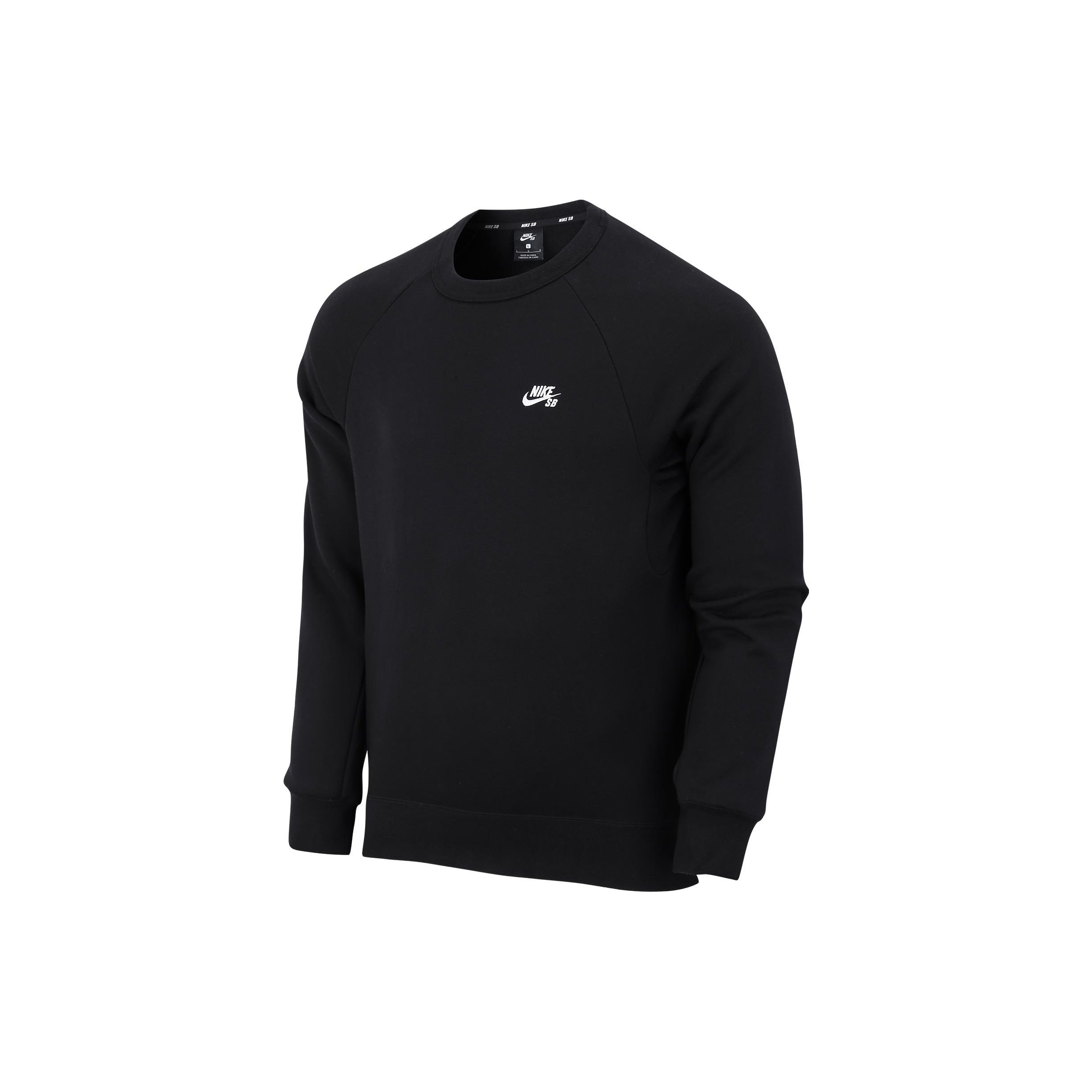 Nike Logo Print Casual Crew Neck Sweatshirt Men Tops Black AQ9564-010 S