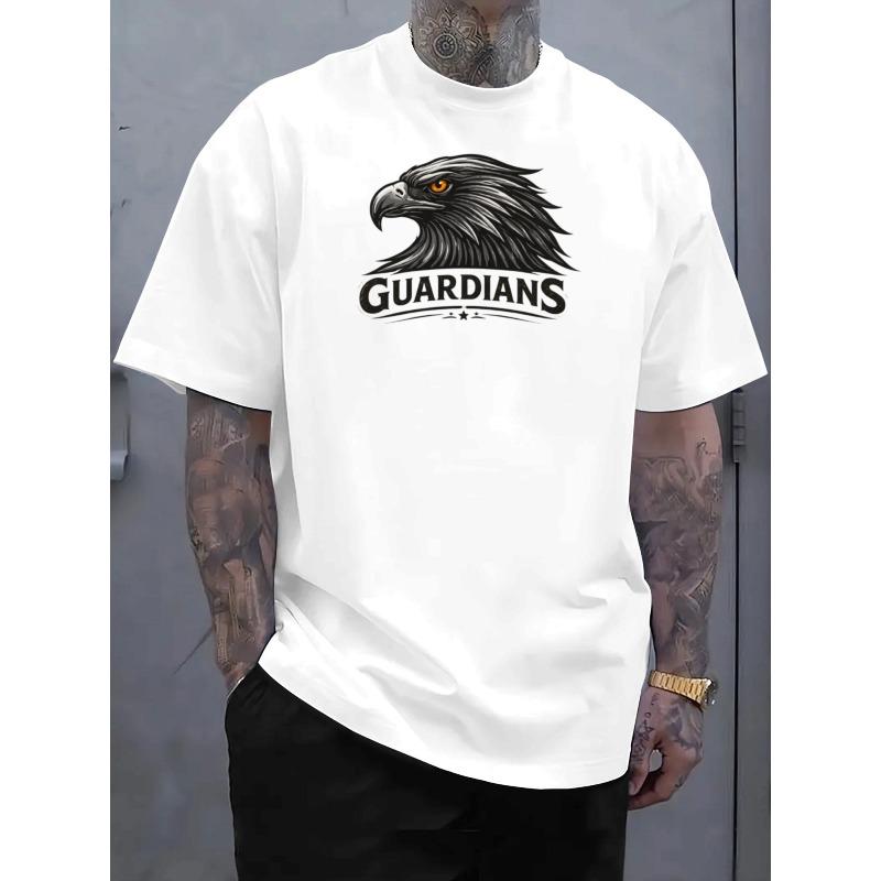 

Європейські розміри Стиль Hardcore Guardian Чоловіча футболка з принтом | Літня, дихаюча, з коротким рукавом, стандартний крій, для повсякденного носіння, можна прати в машині, з круглим вирізом 4XL білий