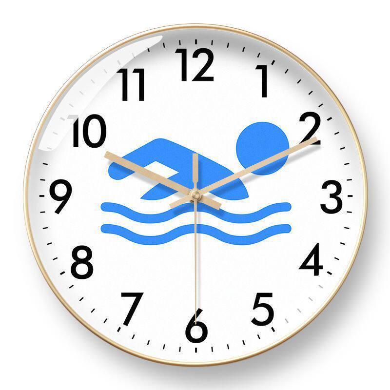Radio-Controlled Swimming Pool Wall Clock - Automatic Synchronization & Silent Operation for Sports Stadiums 8 inches