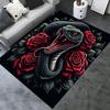 Black Snake and Red Roses Chair Mat: Office Carpet, Oversized Rug for Home Decor, Sofa Mat, Desk Pad Gift Suitable for Bedroom, Living Room, Any Room