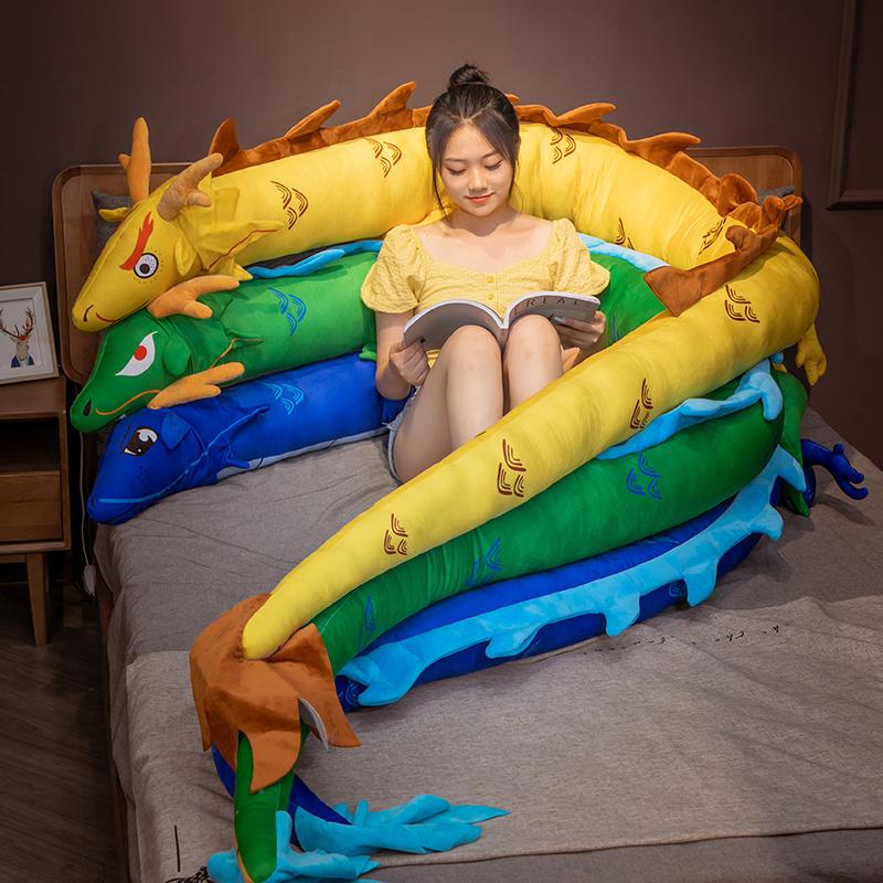 220cm Long Dragon Stuffed Toy Giant Size Dragon Soft Animal Doll Creative Gifts