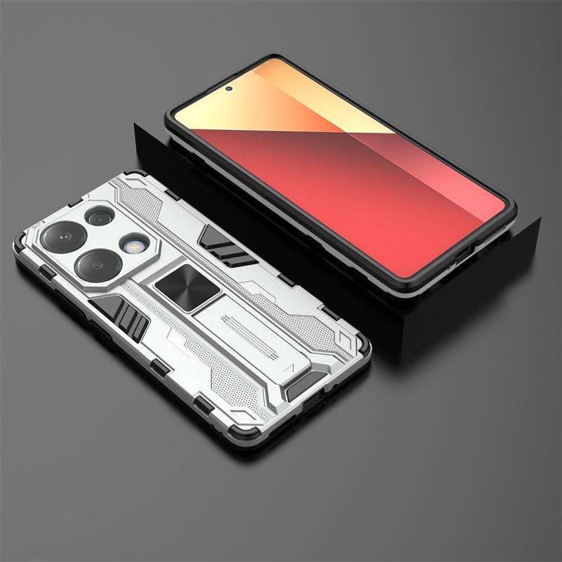 For xiaomi redmi note 13 pro 4g case car magnetic armor shockproof stand protection cover for redmi note13 pro 13pro 4g cases