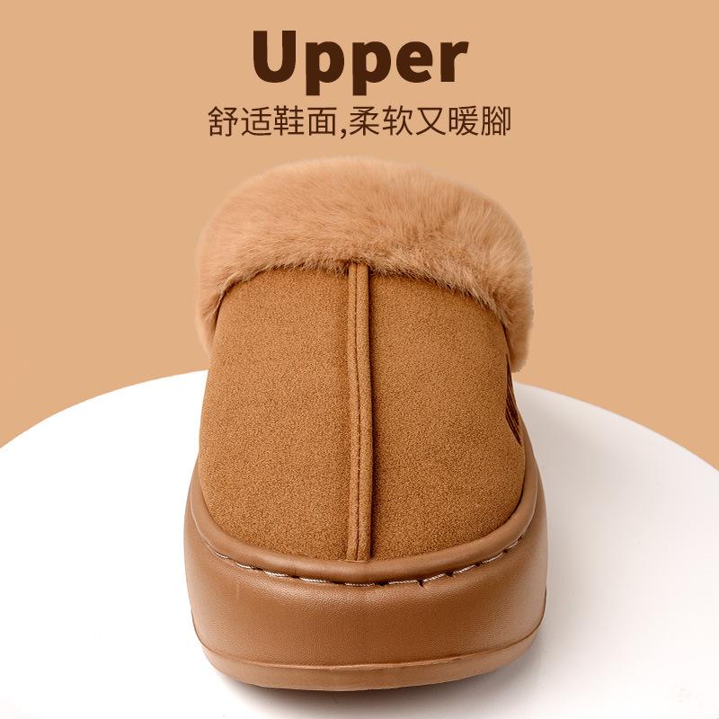 Fashion Shevalues Winter Fluffy Women's Slippers Anti-slip Indoor Slides Thick Bottom Cotton Slides Fluffy Comfy Warm Outdoor Slippers