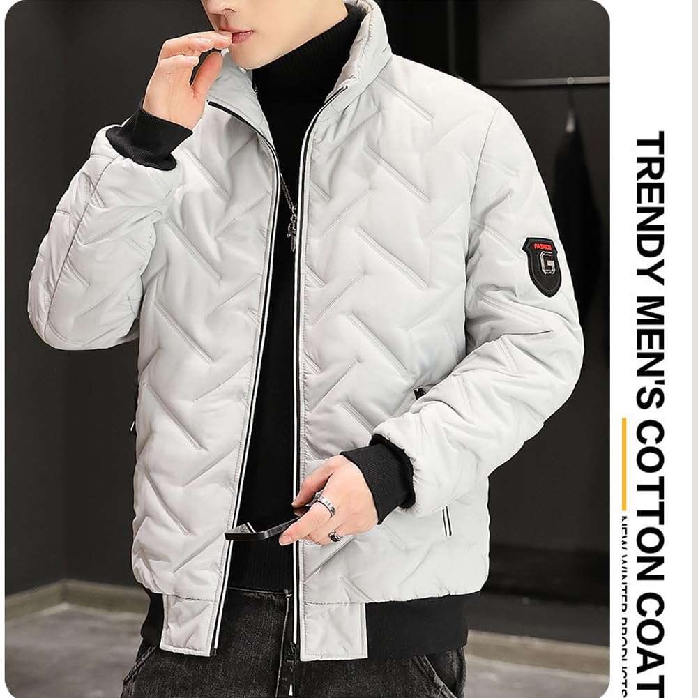 BUTMYJ Winter Padded Long Sleeve Down Plus Loose Men's Coat, Outerwear, Jacket, Sizes, Thick, Windproof, Warm, Fit, Casual, Lightweight, Autumn/Winter