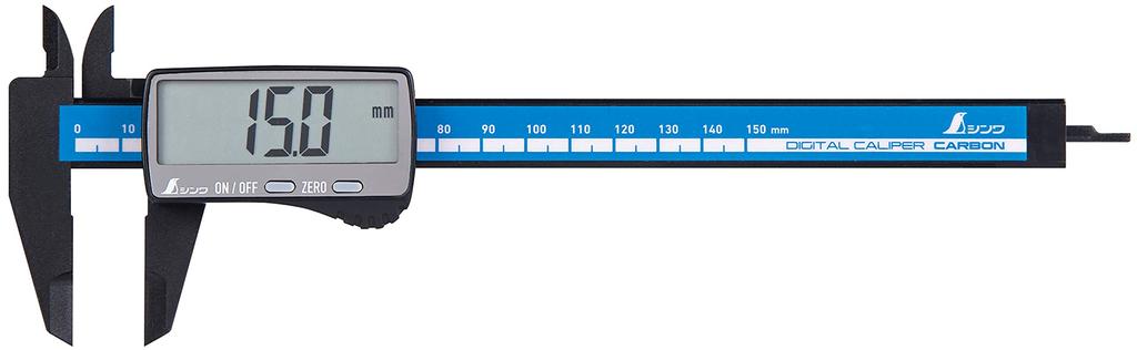 Shinwa Sokutei Digital Caliper Carbon Fiber Capital Letter 150mm 19990