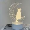 Creative Moon Cat Figure Nightlight Acrylic Table Lamp Sleep Light Sleep Lights  Bedside
