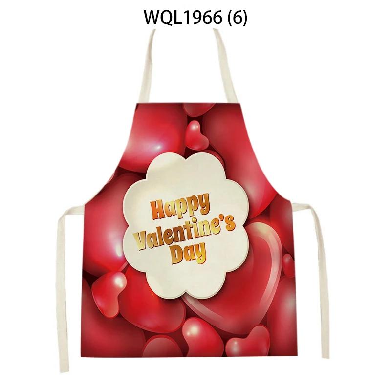 Damen Herren Frohen Valentinstag Küchenschürzen Haushaltsreinigung Schürze zum Kochen Backen Schürze Antifouling-Schürze