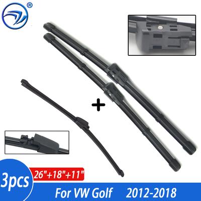 LHD RHD Wiper Front Rear Wiper Blades Set For VW Golf MK 7 2012- 2018 2017 2016 Windshield Windscreen 26"18"11"
