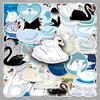 50 Cartoon Swan Stickers: Aesthetic, Creative, Waterproof Decoration for Milk Tea Cups, Journals, Luggage, and More