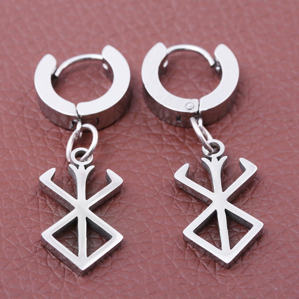 Berserk Earrings For Men Women Titanium Steel Cartoon Character Jewelry Summer Trend