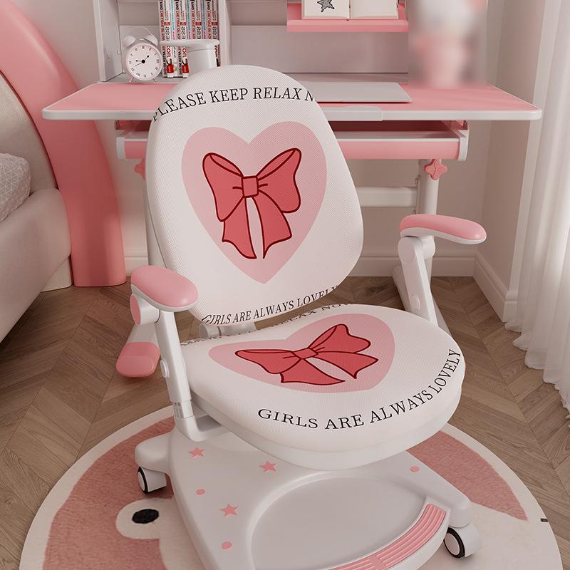 Children Learning Chair Cover Double-back Stretch Elastic Kids Study Computer Chair Slipcover Cartoon Printing Protect Cover