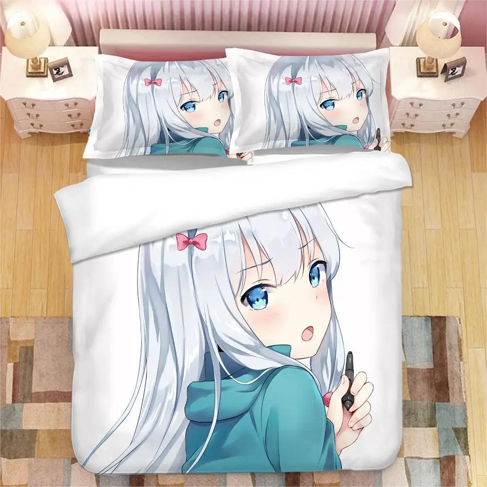 Anime Girl Izumi Sagiri 3D Printed Bedding Set King Duvet Cover Pillow Case Comforter Cover Bedclothes Bed Linens Home Textiles