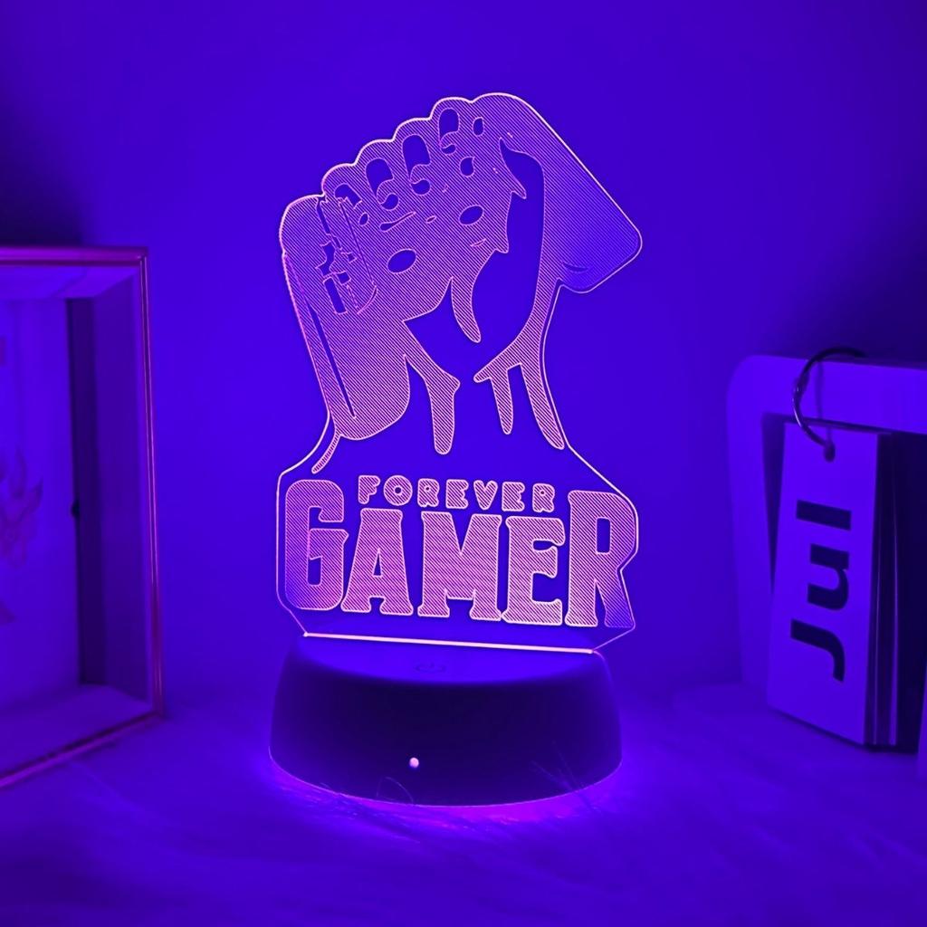 USB 3D Night Light Game Fist Atmosphere Light Color Touch Change Night Light Room Decoration Desk Lamp