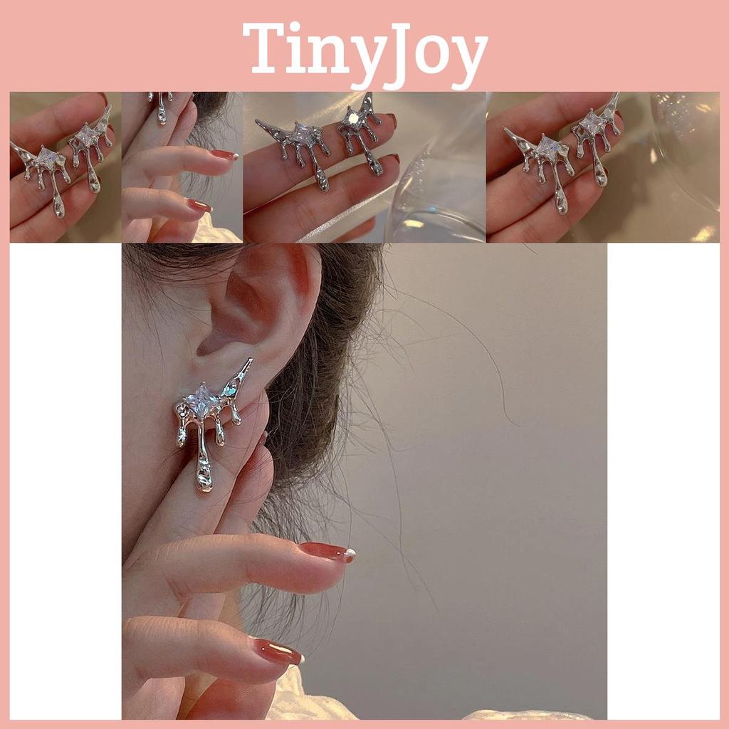 Elegant Teardrop Earrings Asymmetric Creative Geometric Design For Women