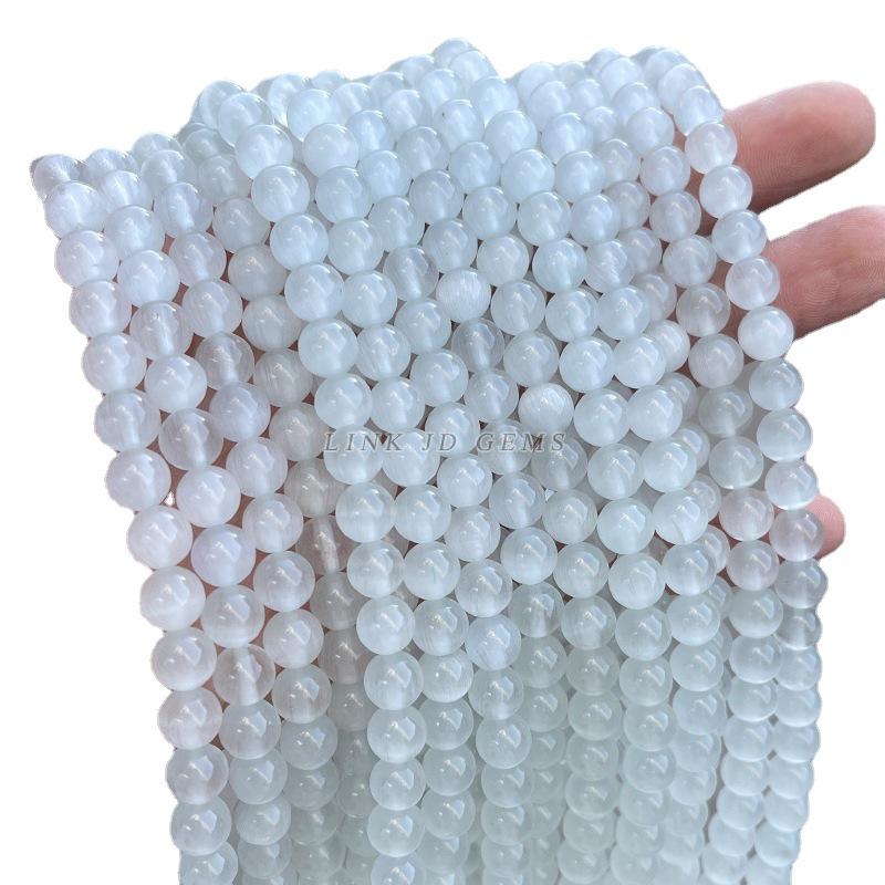 Jingde Jewelry White Cat's Eye Loose Beads Bracelet Kit DIY Accessories Round Beads
